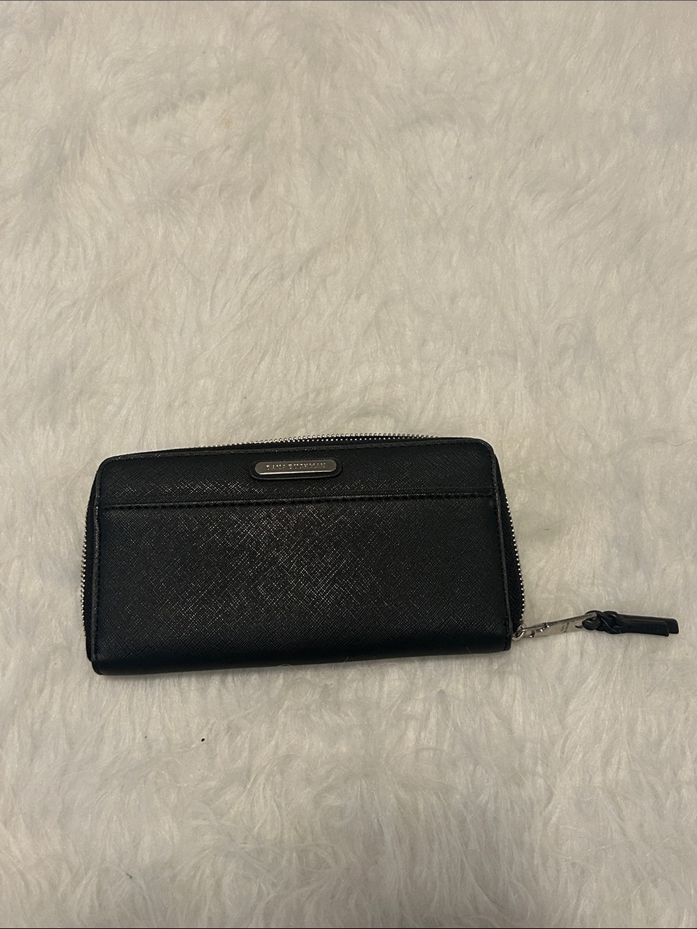 Dana Buchman Black Textured Zip-Around Wallet